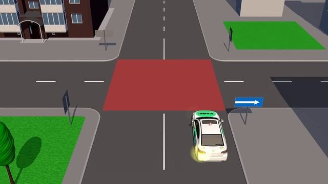 Курс ПДД ; Разворот на перекрестке с односторонним движением.