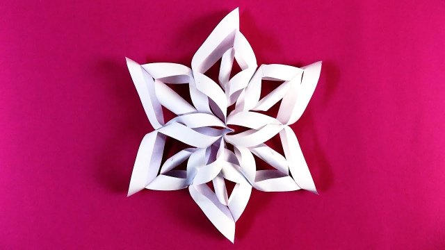 Объемная снежинка из бумаги своими руками