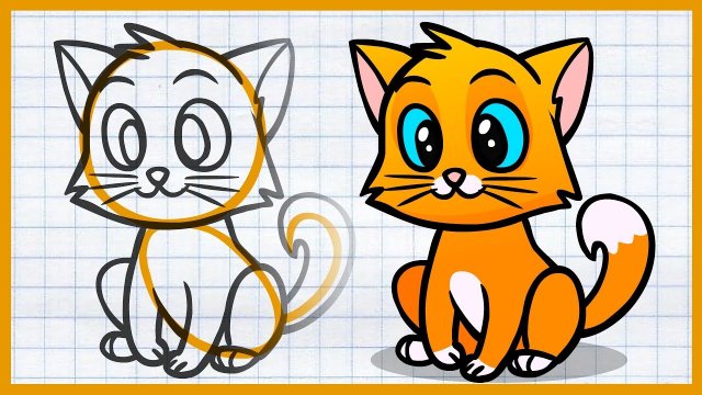 КАК ЛЕГКО НАРИСОВАТЬ Кошку. Каляка-Маляка.