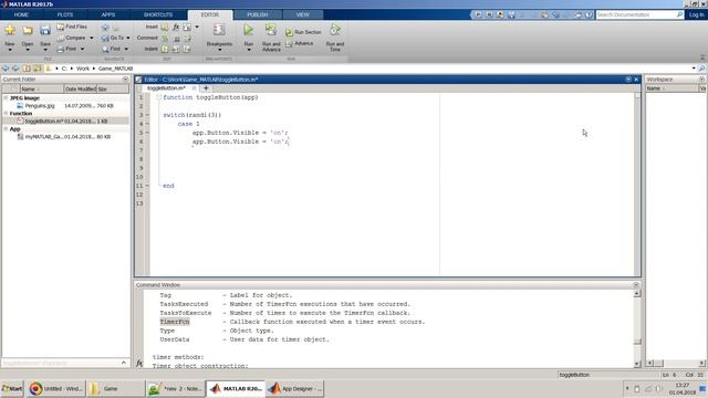 How to design a simple Game in MATLAB using App Designer?