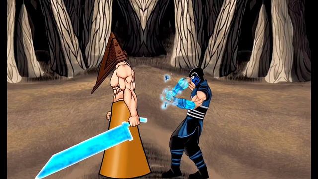 Пирамидоголовый против Саб-Зиро в смертельной битве. 
Полное HD 108