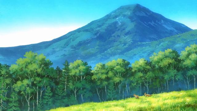 Мультяшный Пейзаж Лес и Лисички | Fox In The Field | Forest | Landscape - Живые Обои
