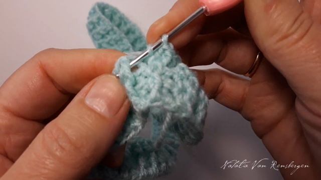 Повязка на голову крючком / узоры резинка и букле