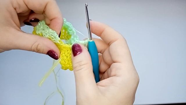 Мочалка без вытянутых петель / Простая мочалка крючком / Как связать мочалку крючком/Мочалка крючко