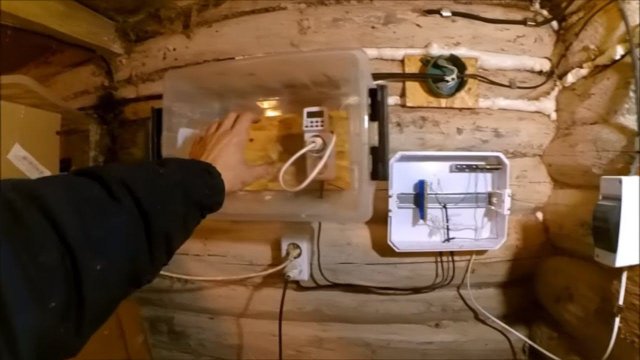 Курятник // Освещение в курятнике // Таймер розетка
