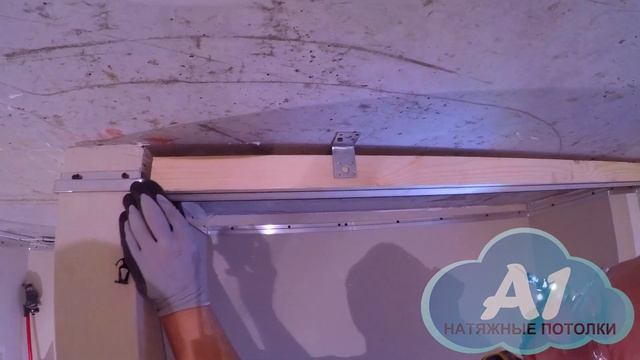 Шкаф купе, установка закладного бруса под натяжной потолок