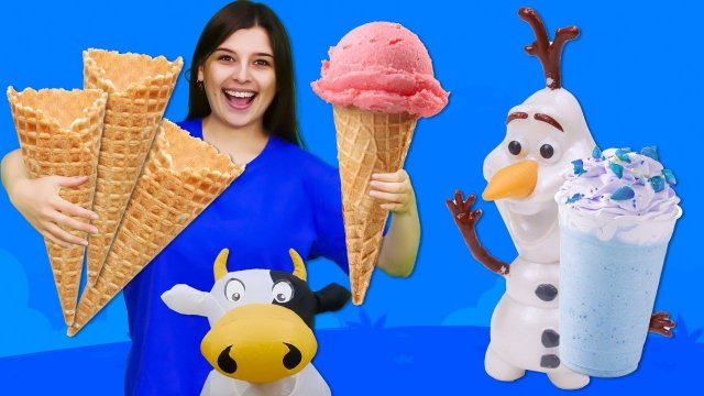 Эльза и Маша Тойклаб готовят для Олафа МОРОЖЕНОЕ! Видео с игрушками для детей!