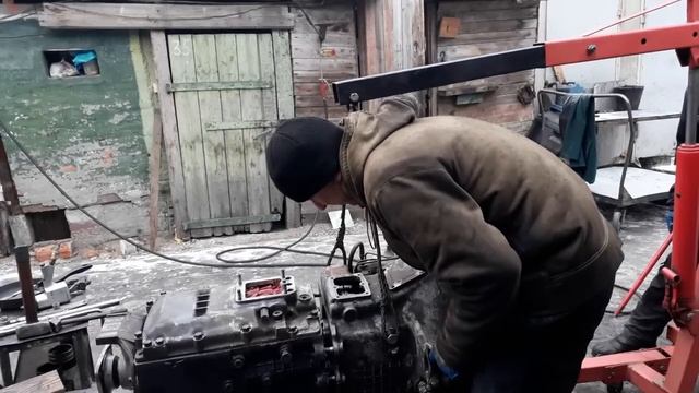 Стыковка КПП и делителя Камаз и проверка включения воздухом и механикой!