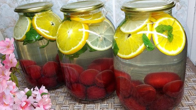 Компот из сливы на зиму! Это очень просто и вкусно! Сливовый мохито