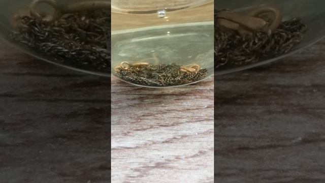 золото .снятие позолоты с серебрянной цепочки. самый быстрый и простой способ .