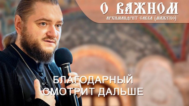 Архимандрит Савва (Мажуко). О важном. Благодарный смотрит дальше