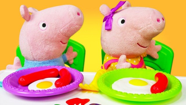 Свинка Пеппа и Джордж готовят завтрак для родителей - новое видео для детей про игрушки