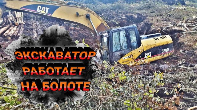 Экскаватор CAT 320 D, Работает на болоте (Excavator CAT 320 D Powered by a Swamp )