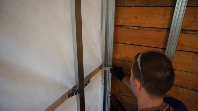 Дом из бруса 2. Внутренний угол профилей для гипсокартона