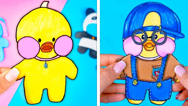 Уточка Лалафан из бумаги! Как сделать уточку Лалафанфан и одежду для утки Lalafanfan #2